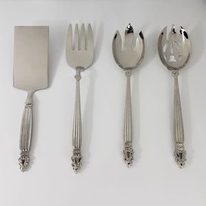 Set of 4 Godinger Silver Plate Olde Copenhagen Wedding Cake Serving utensils